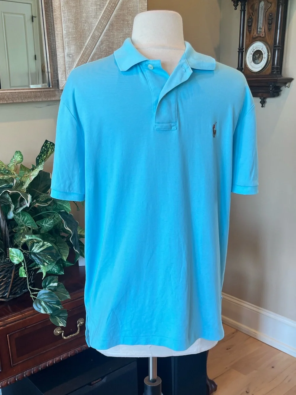 Ralph Lauren Men's Polo Shirt Pima SOFT Touch Light Blue